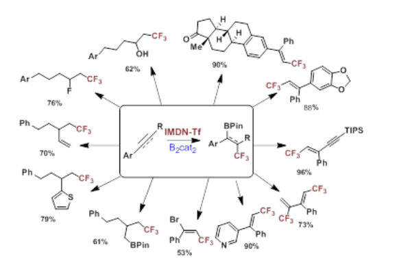 图4：三氟甲基硼酸酯高效转为其他含氟功能分子；