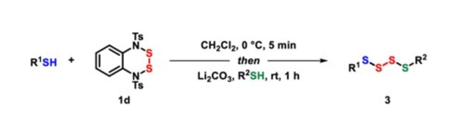 图6：利用环状二硫化试剂构建四硫化合物