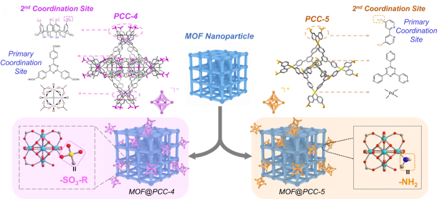 图2 MOF@PCC-4和MOF@PCC-5的结构<sup>[1]</sup>