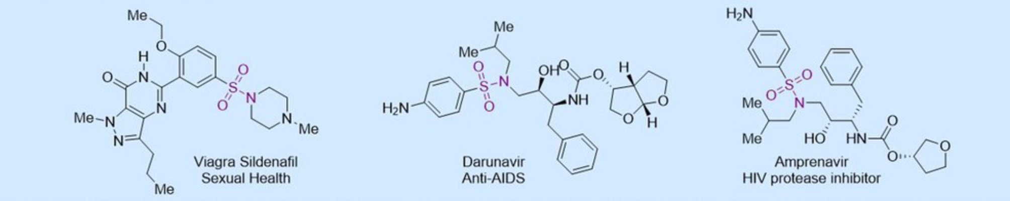 图1 含磺酰胺结构的药物分子